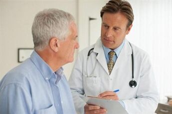 A patient with prostatitis in a consultation with a urologist